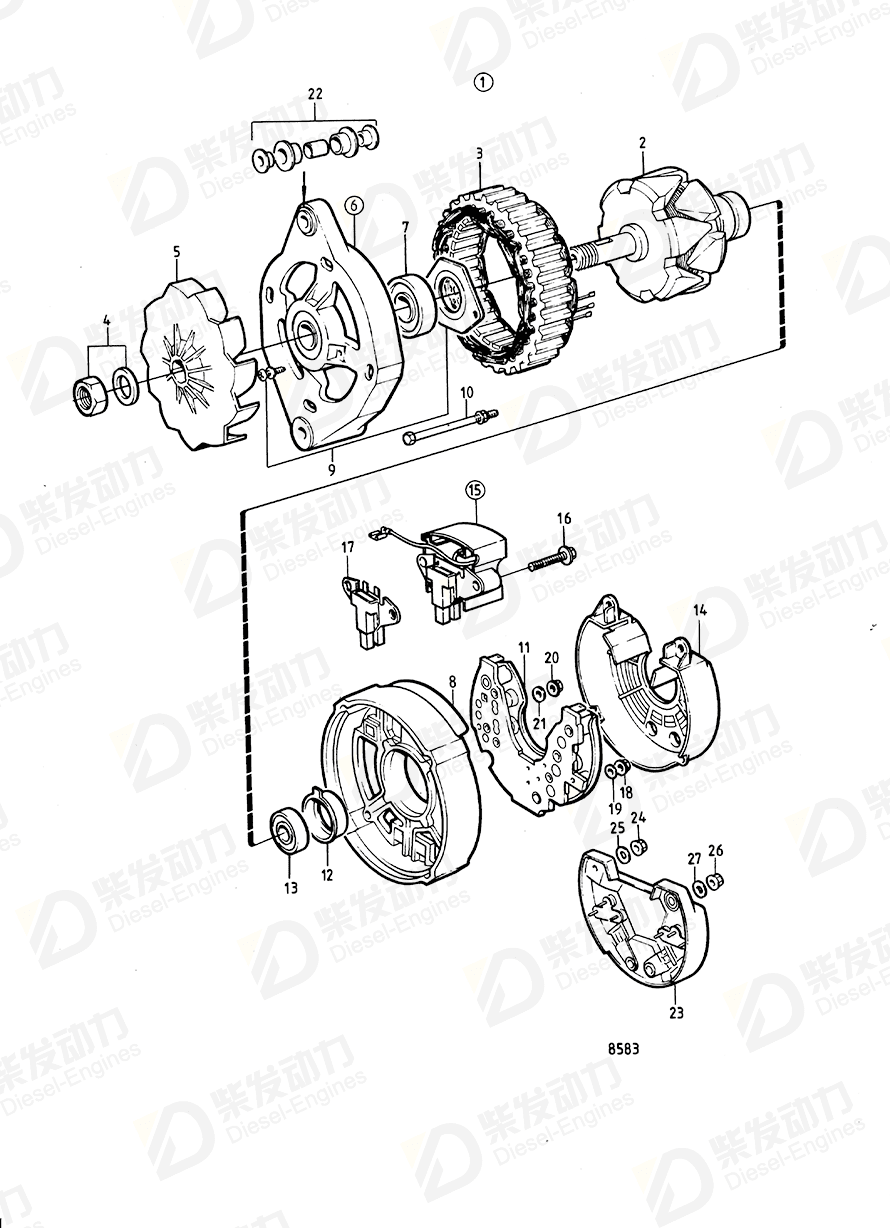 volvo penta Diode bridge 1696944 Drawing volvo penta Diode bridge 1696944 Drawing
